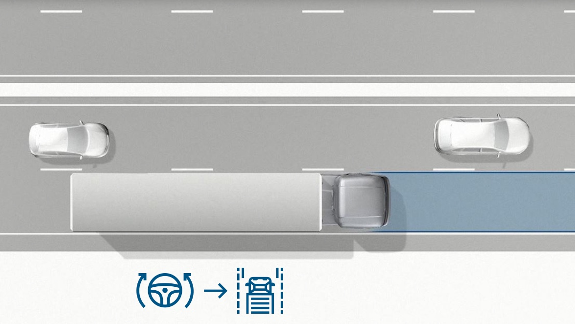 Lane centering assist for heavy commercial vehicles